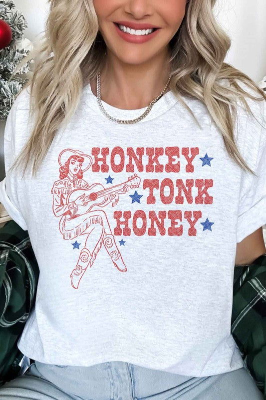 HONKY TONK HONEY WESTERN OVERSIZED TEE