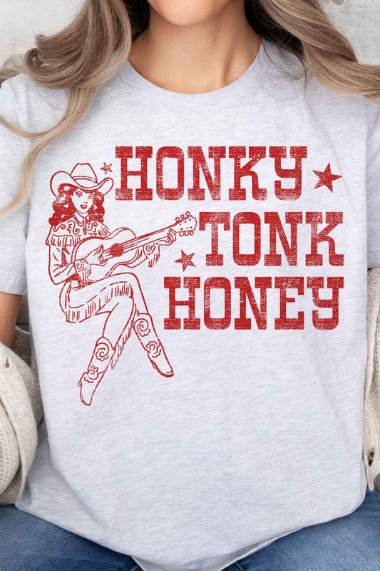 HONKY TONK HONEY WESTERN OVERSIZED TEE