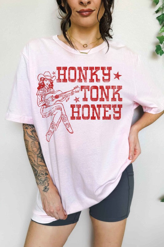 HONKY TONK HONEY WESTERN OVERSIZED TEE