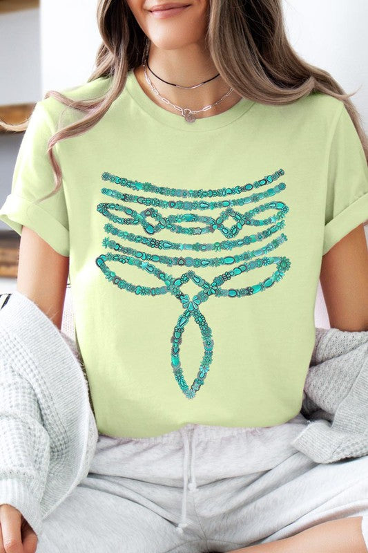 Turquoise Stone Boot Stitch Graphic T Shirts