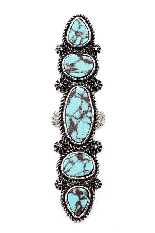 Oversize Iconic Stone Western Stretch Ring