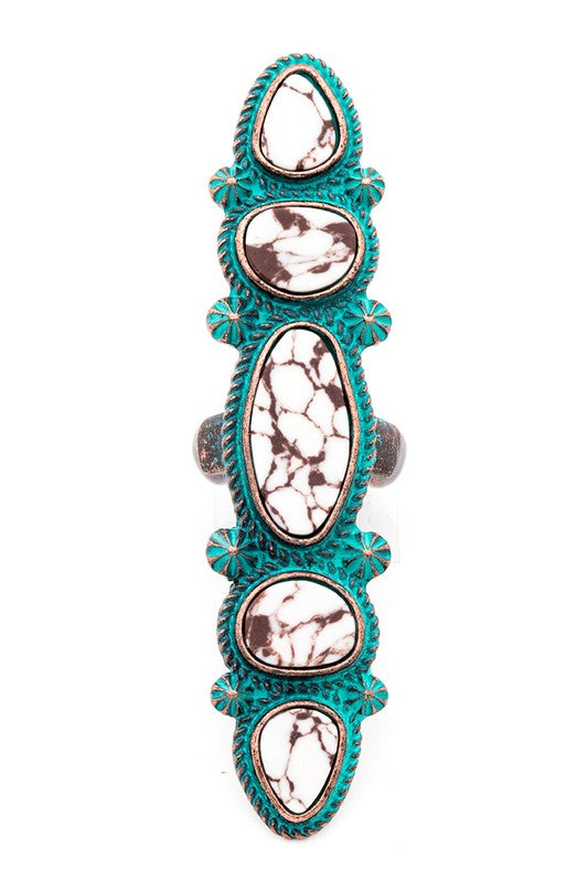 Oversize Iconic Stone Western Stretch Ring