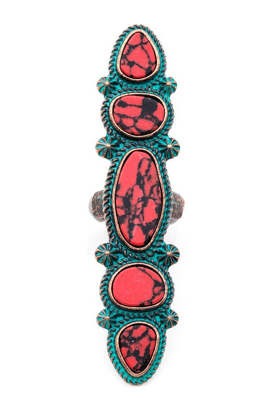 Oversize Iconic Stone Western Stretch Ring