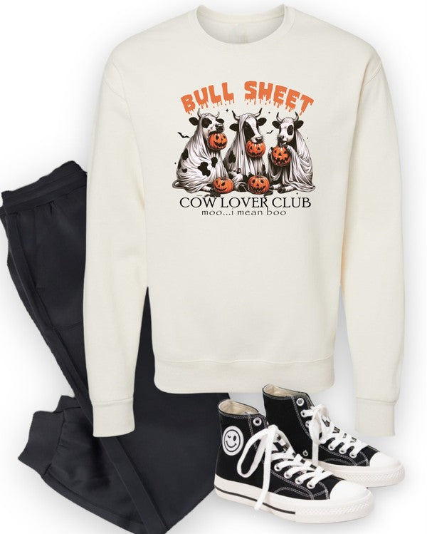 Bull Sheet Cow Lover Graphic Crewneck Sweatshirt