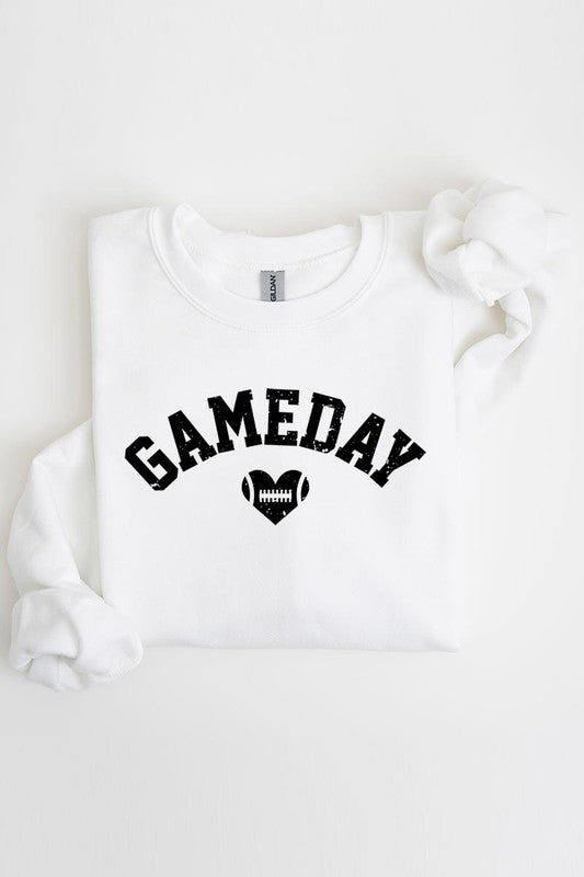 Game Day Football Heart Graphic Sweatshirts