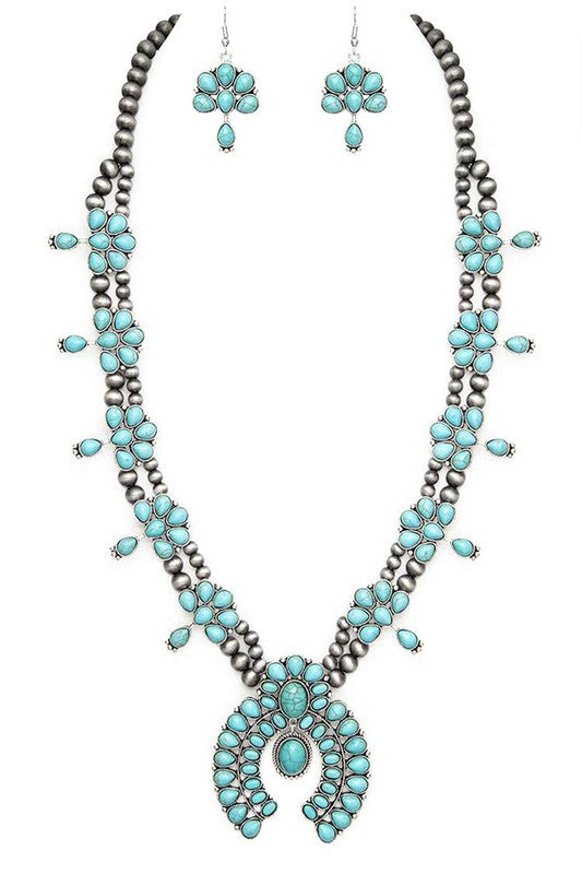 Squash Blossom Statement Western Necklace Set