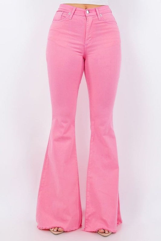 Bell Bottom Jean in Pink - Inseam 34"