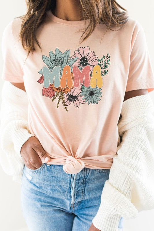 Floral Bouquet Mama Spring Graphic Tee