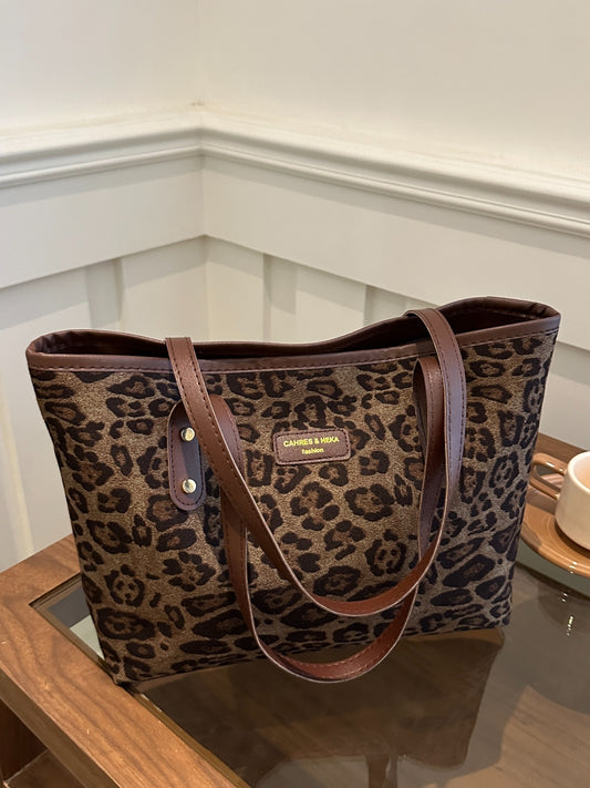 Leopard Polyester Tote Bag