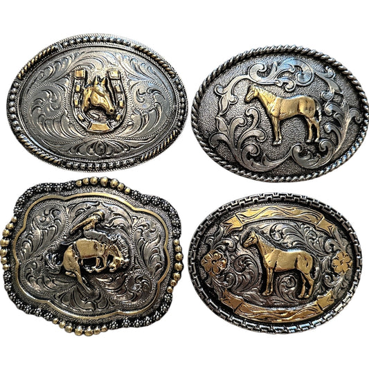 Silver and Bronze Belt Buckles