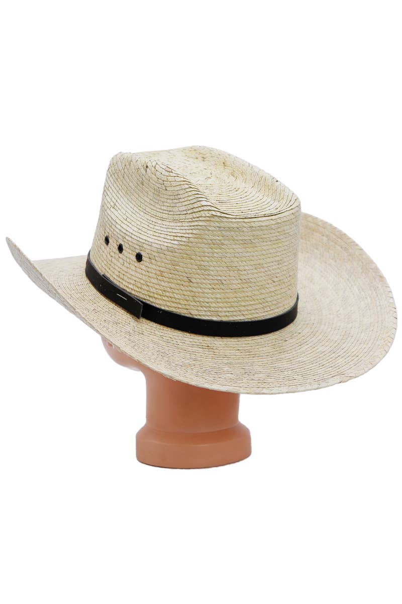 Kids Biggs Crown Palm Leaf Straw Cowboy Hat