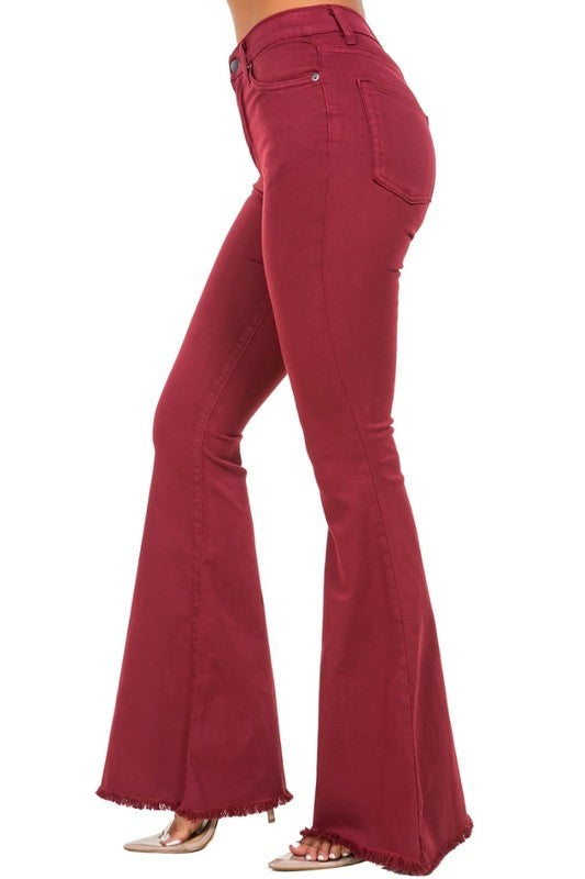 Bell Bottom Jean in Wine - Inseam 30"