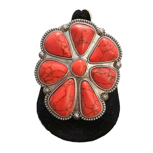 Extra Large Red Blossom Ring
