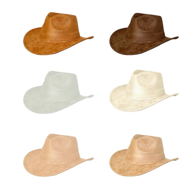 Suede Regular Cowboy Fedora Hat