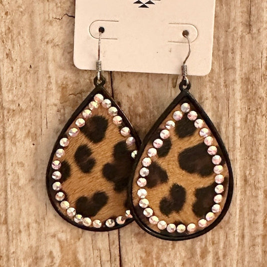 Teardrop Leopard Earrings