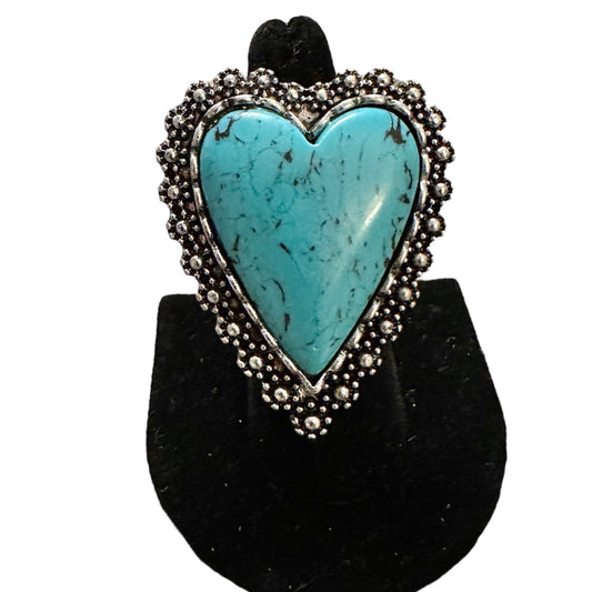 Large Turquoise Heart Ring