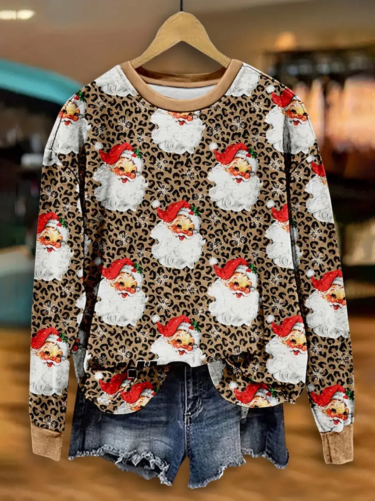 Leopard Santa Sweatshirt