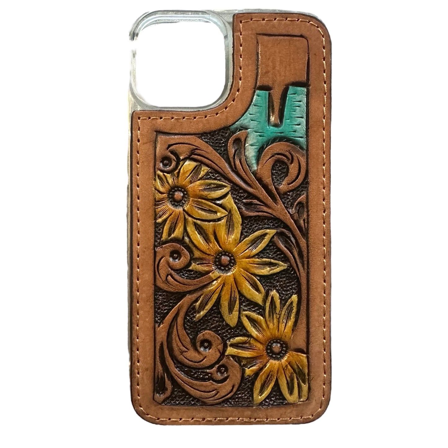 Tooled Leather Leather iPhone 14 Case