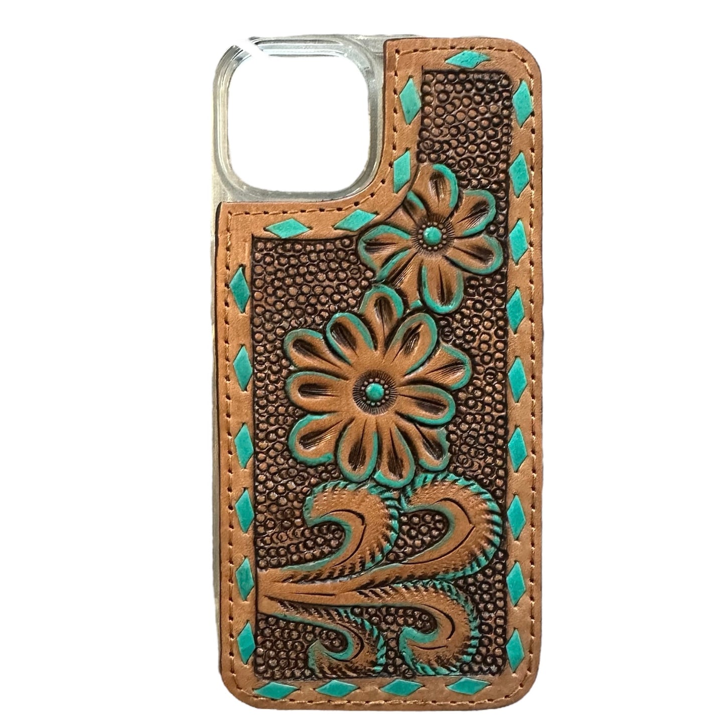 Tooled Leather Leather iPhone 14 Case