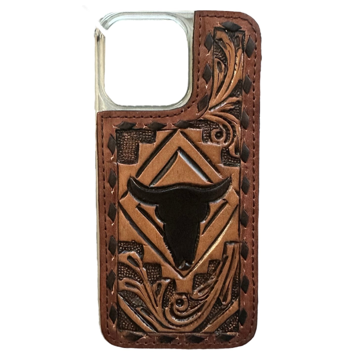 Tooled Leather Leather iPhone 15 Pro Case