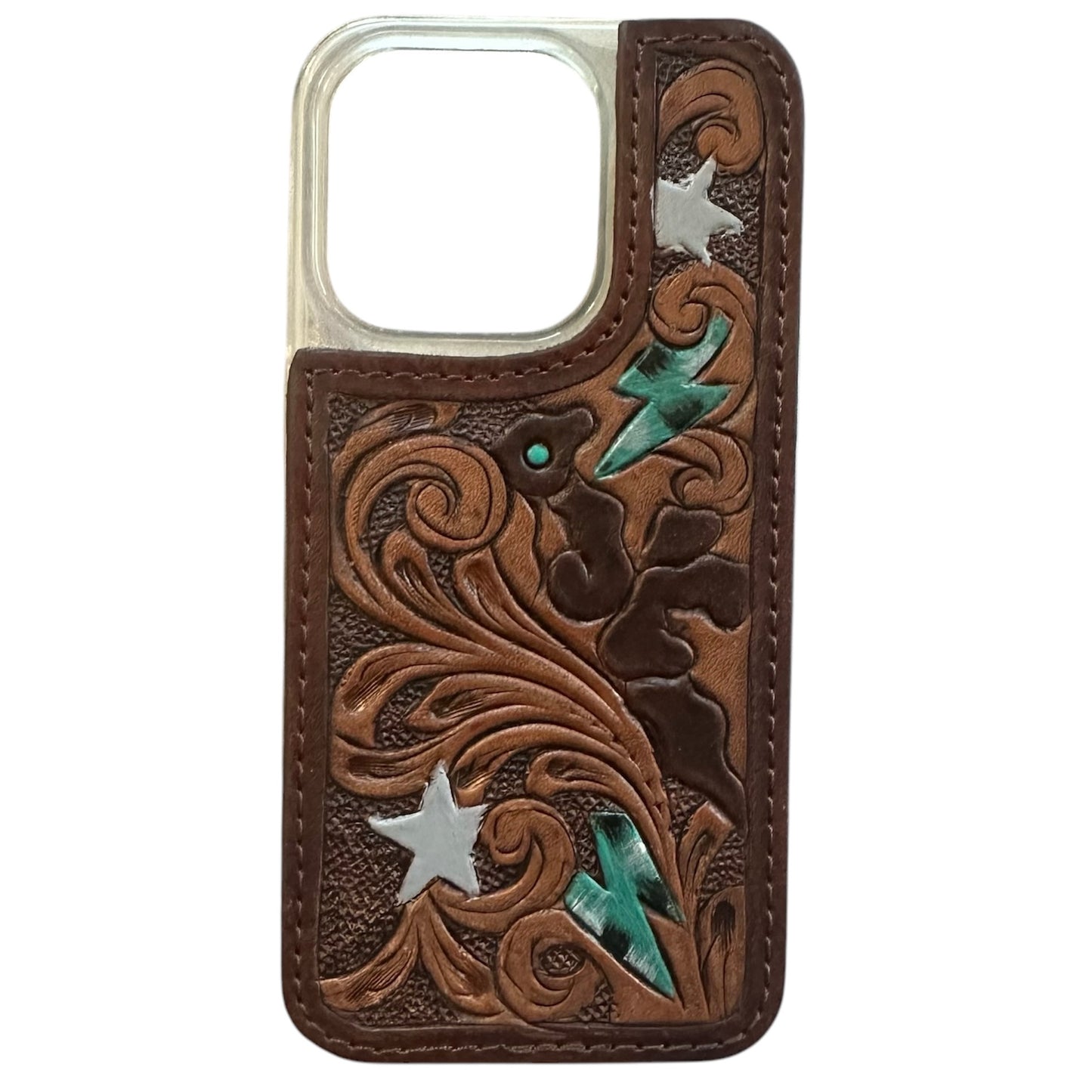 Tooled Leather Leather iPhone 15 Pro Case