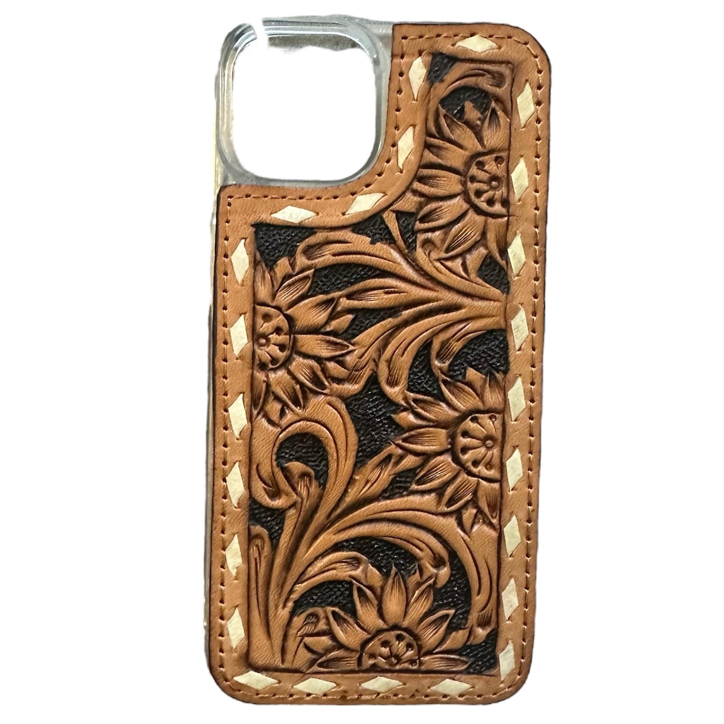 Tooled Leather Leather iPhone 14 Case