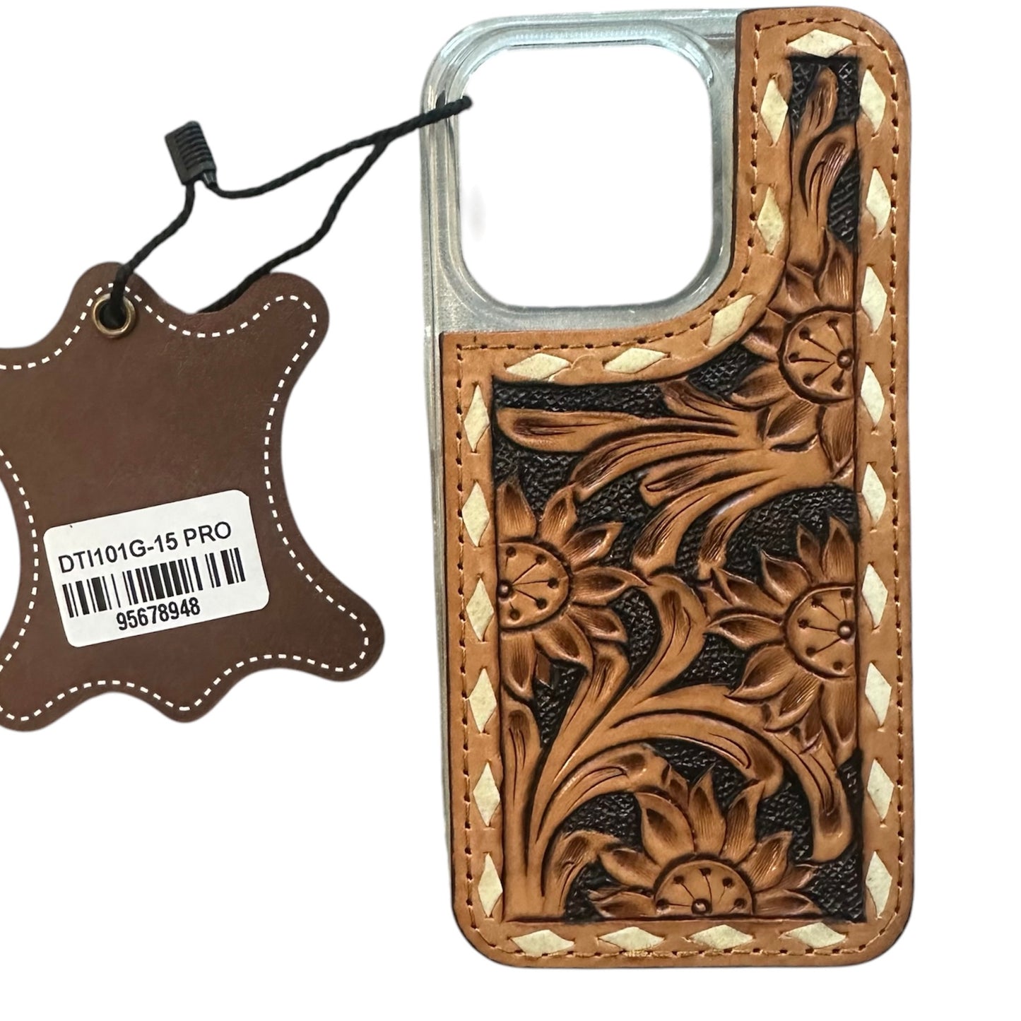 Tooled Leather Leather iPhone 15 Pro Case