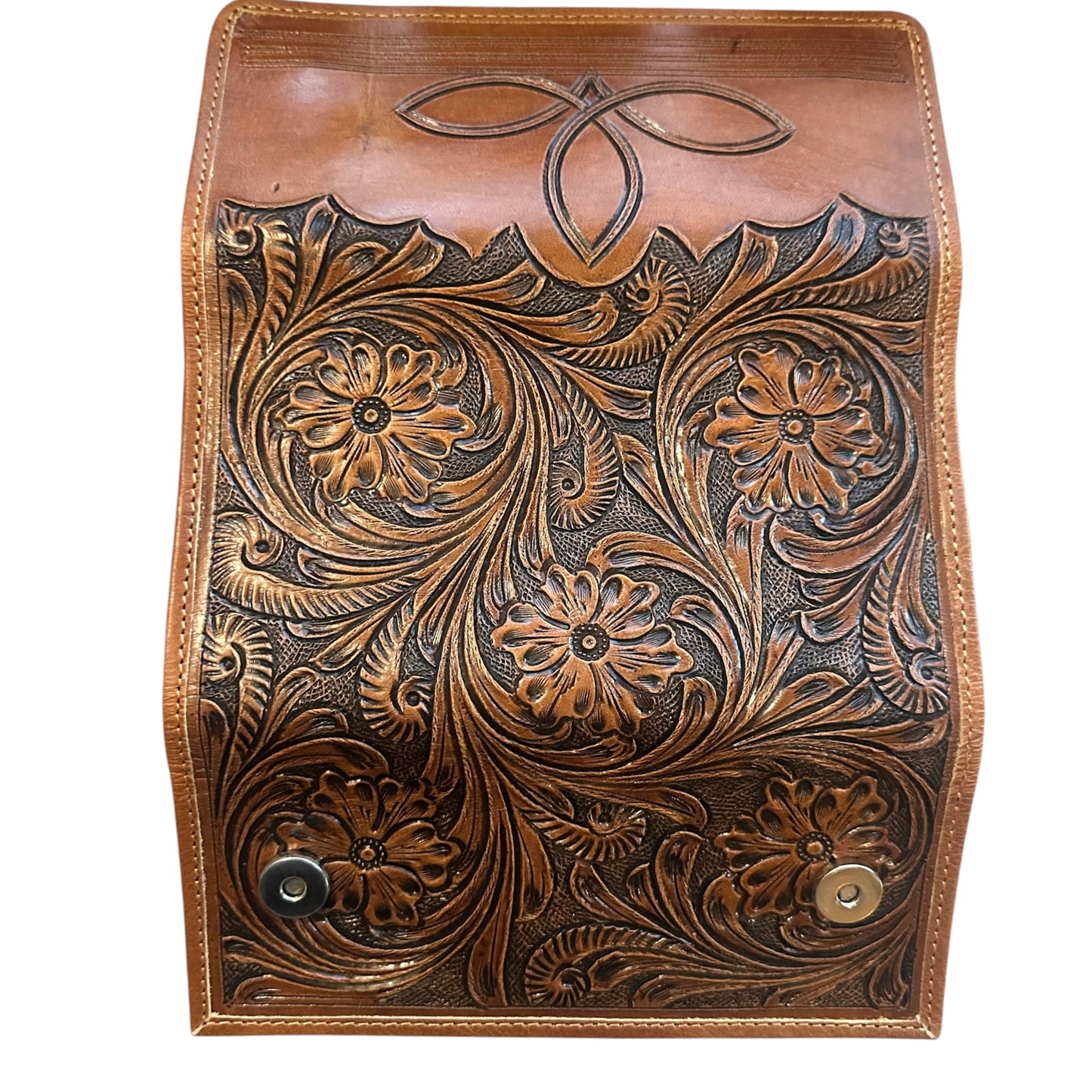 Boot Stitch Tooled Leather Wallet - Brown