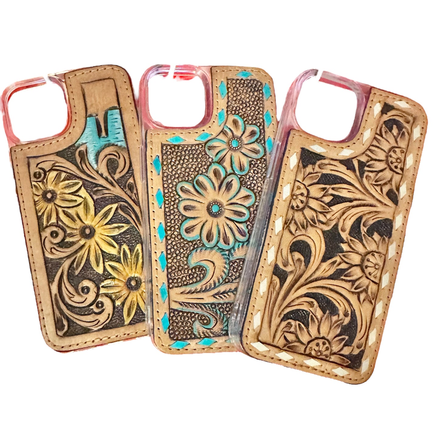 Tooled Leather Leather iPhone 14 Case