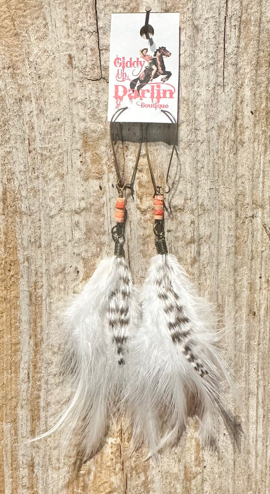 Coral White Feather