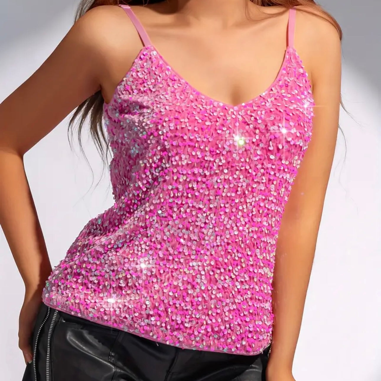 Glittering Sequin Tank Top