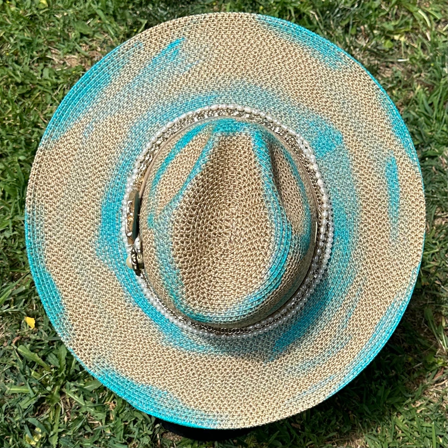 Turquoise and Sand Hat