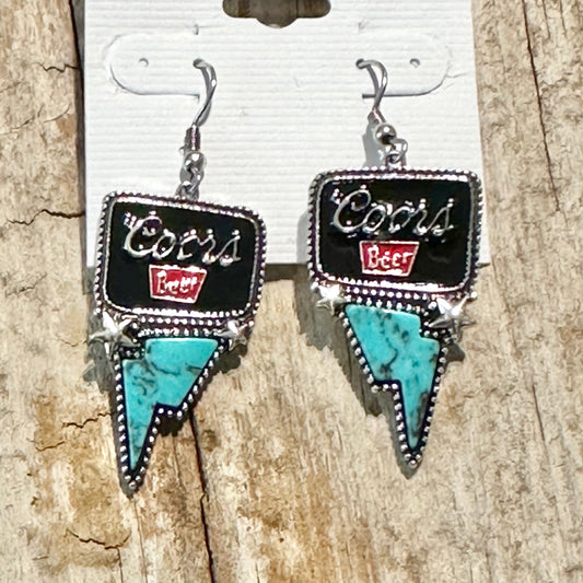 Coors Black Turquoise Dangle Earrings