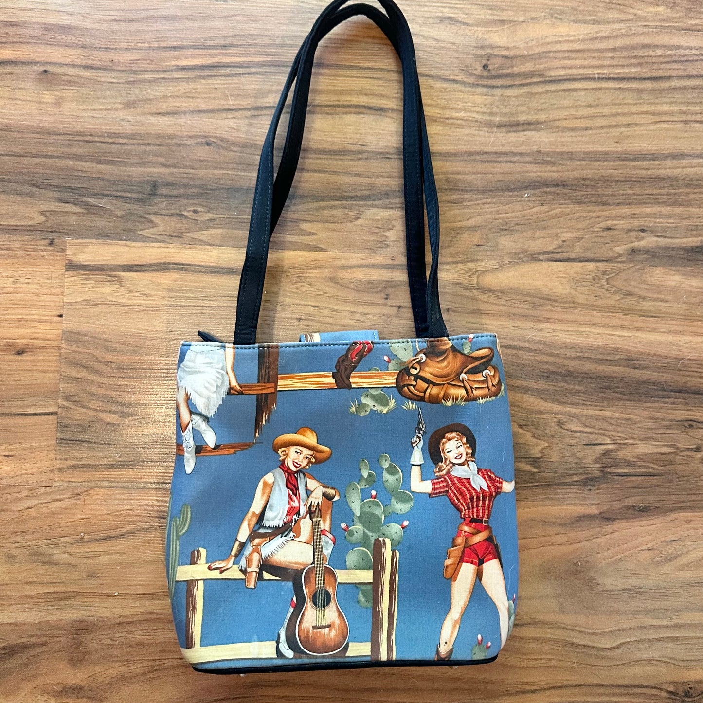 Blue Retro Cowgirl Purse