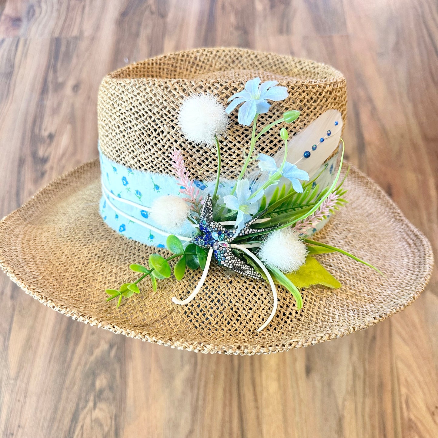 Blue Bird Straw Hat