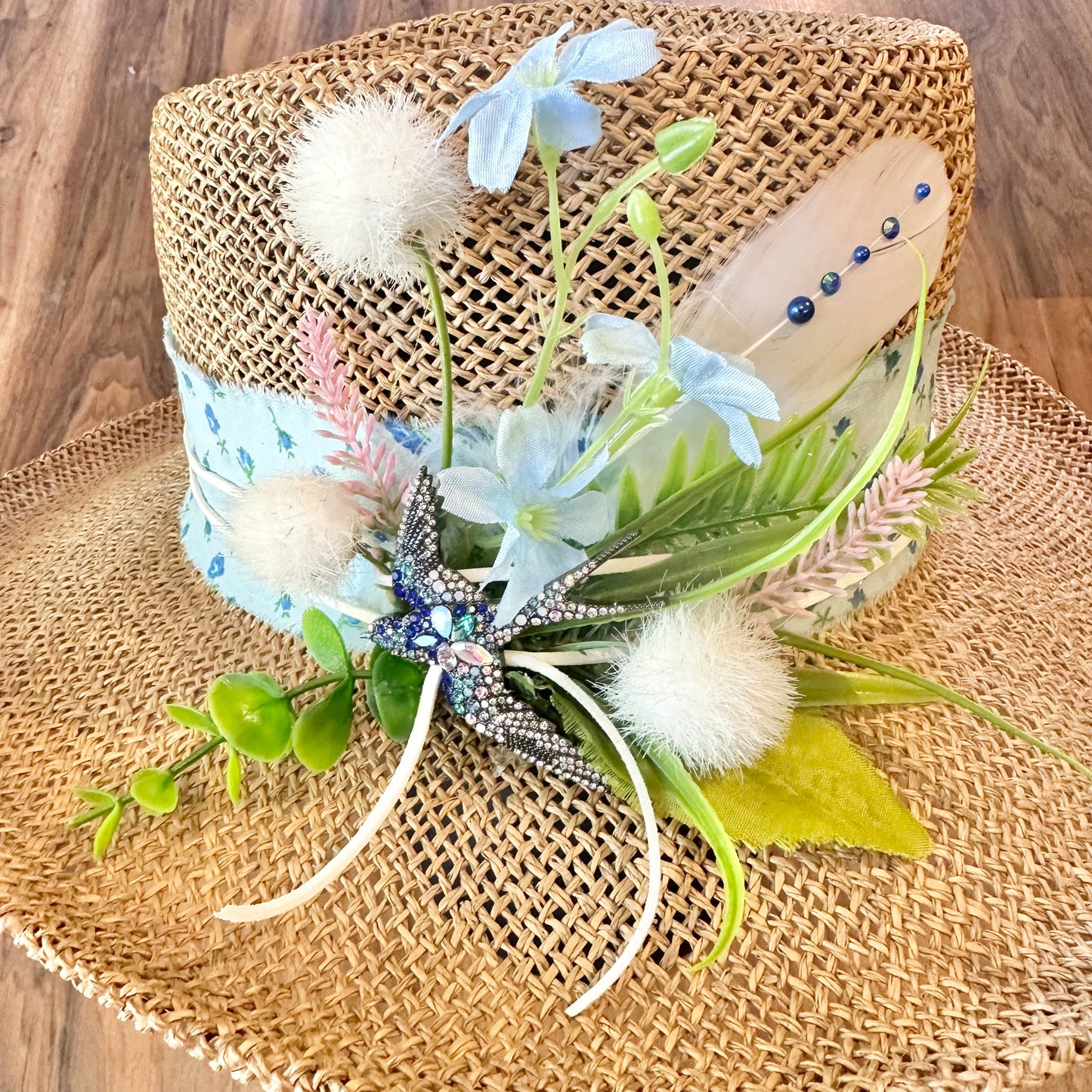 Blue Bird Straw Hat