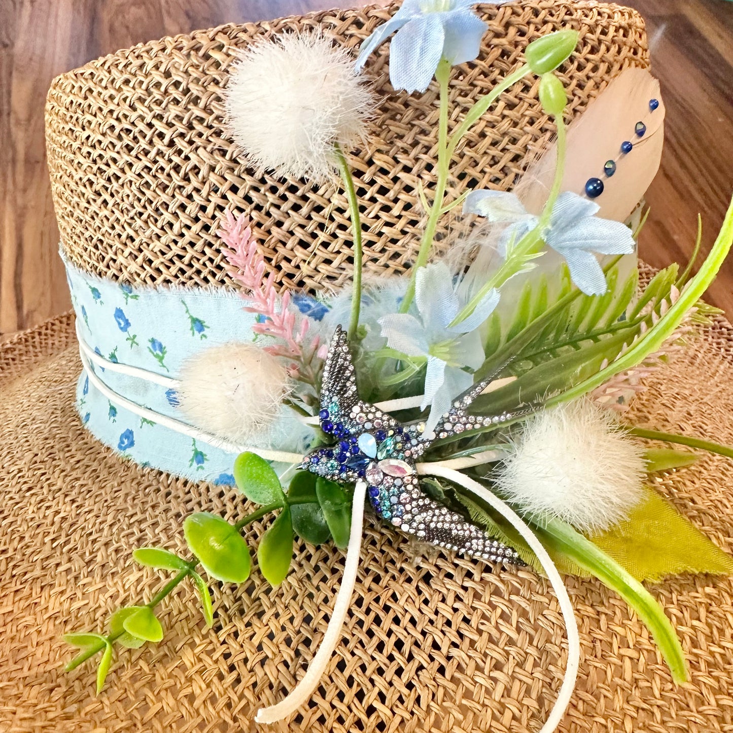 Blue Bird Straw Hat