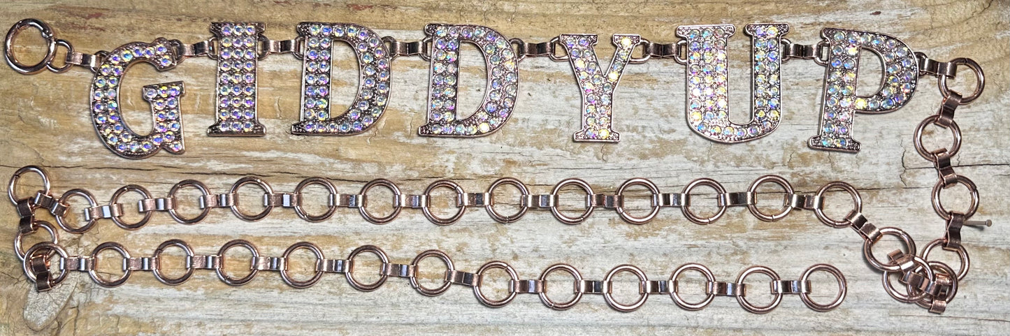 Bronze Giddy Up Iridescent Metal Belt