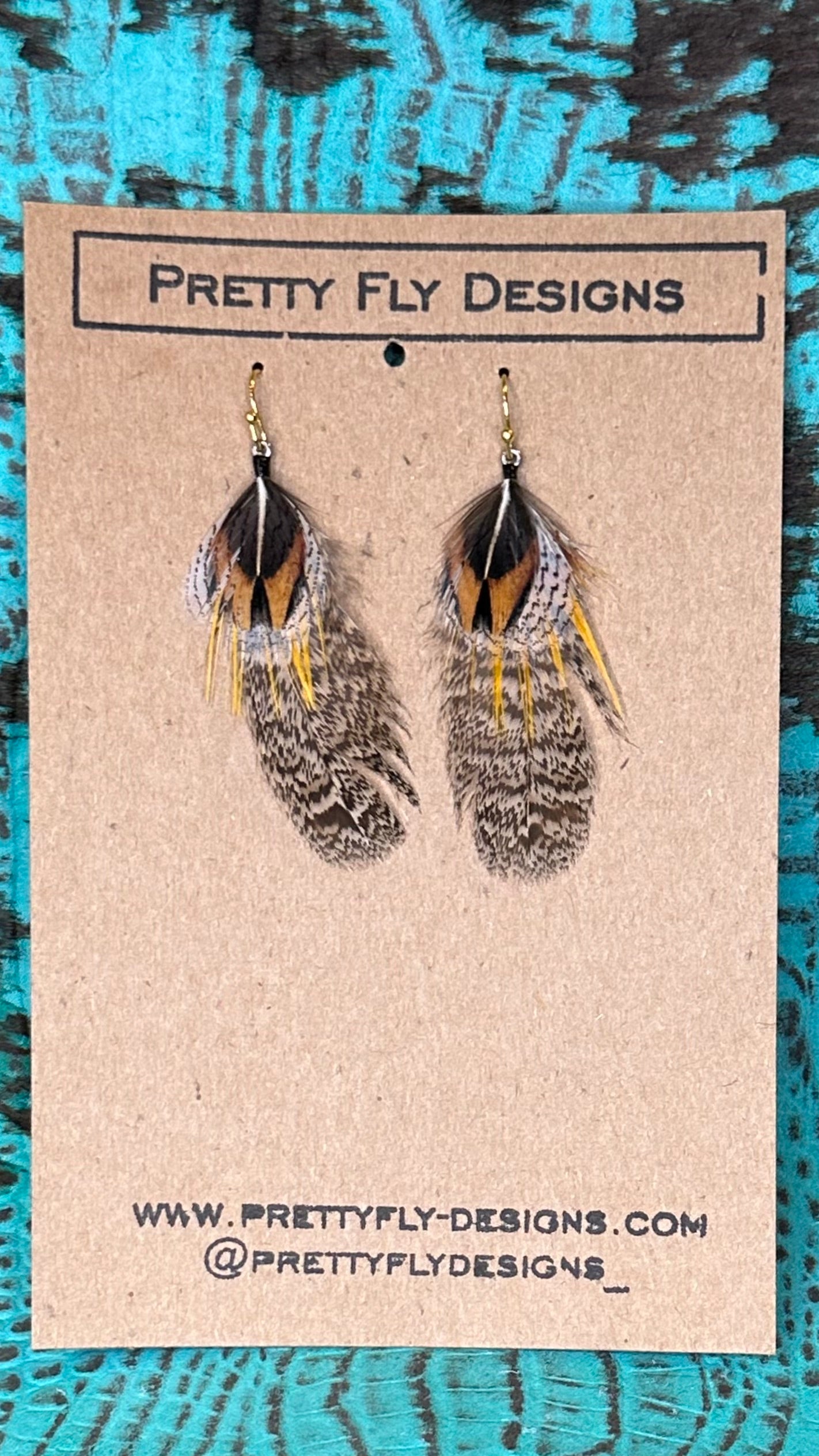 Small Brown Pheasant Feather Earrings