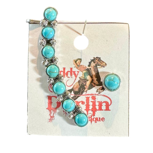 Turquoise Ear Cuff Stud Earrings