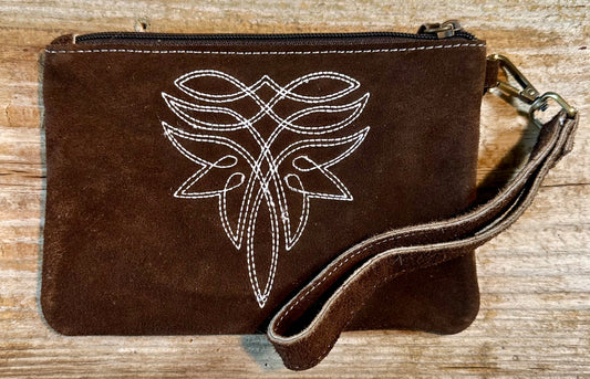 Brown Boot Stitch Coin Purse