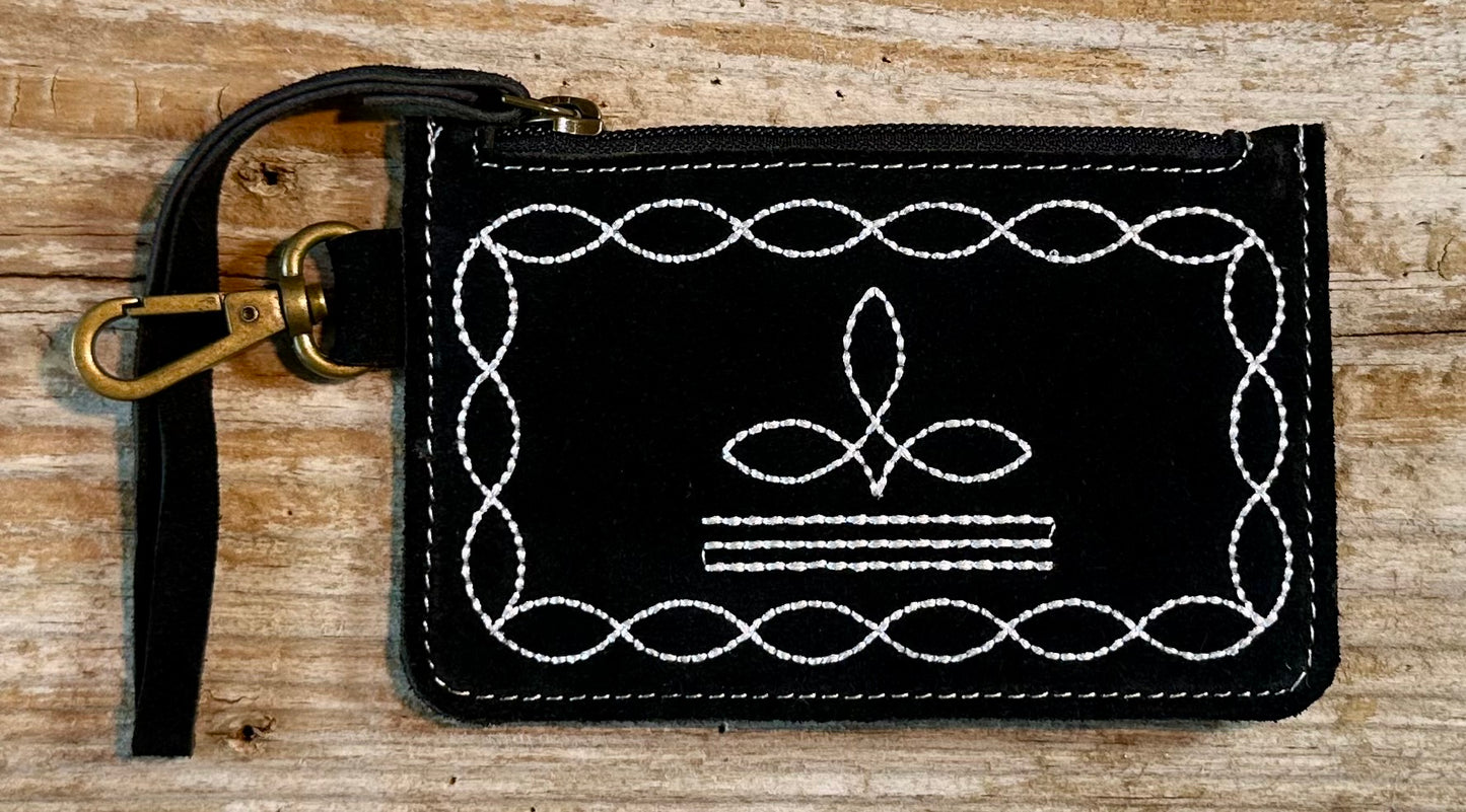 Black Boot Stitch ID Purse