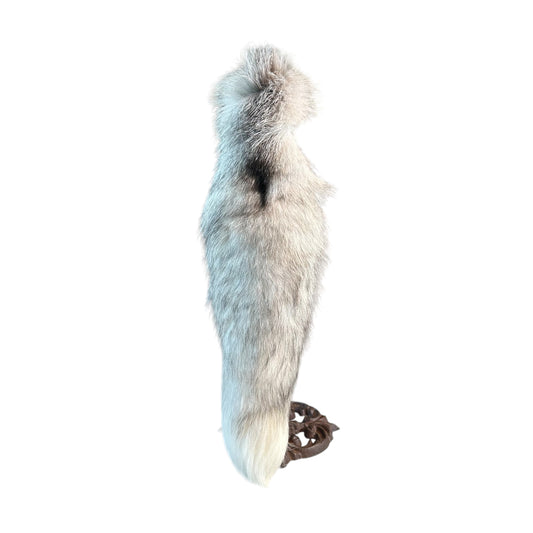 Grey/White Fox Fox Tail - Purse Accessory