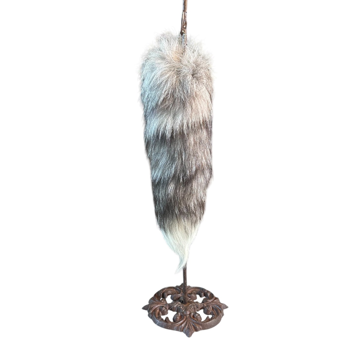 Sm Grey/White Fox Fox Tail - Purse Accessory