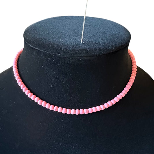 Short Light Pink Bead Necklace