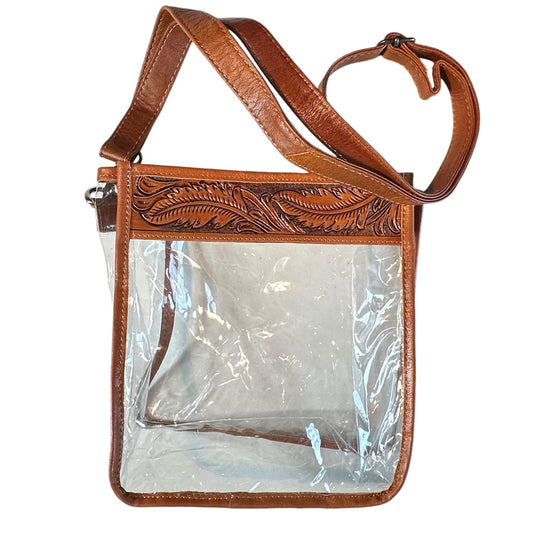 Tan Tooled Clear Purse