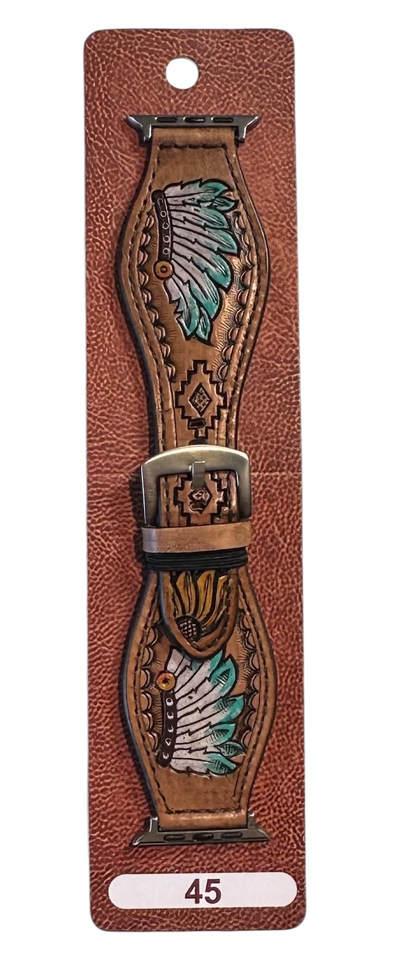 Chief Tooled Leather 45mm Apple iWatch Band