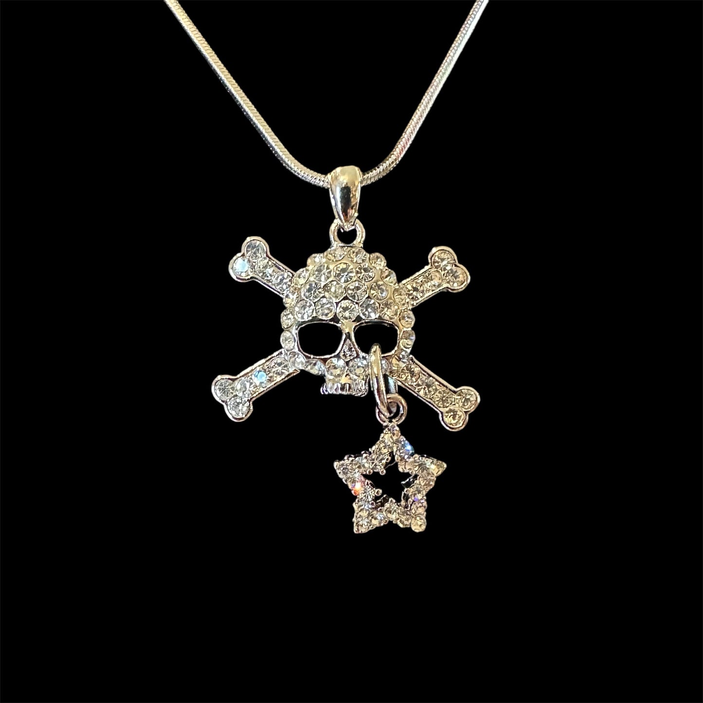 Skull and Cross Bones Star Necklace