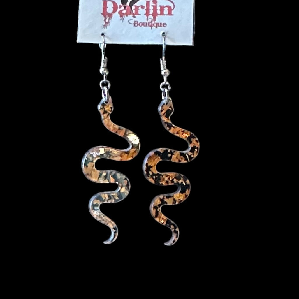 Gold Snake Earrings