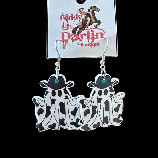 Black and White Ghost Earrings